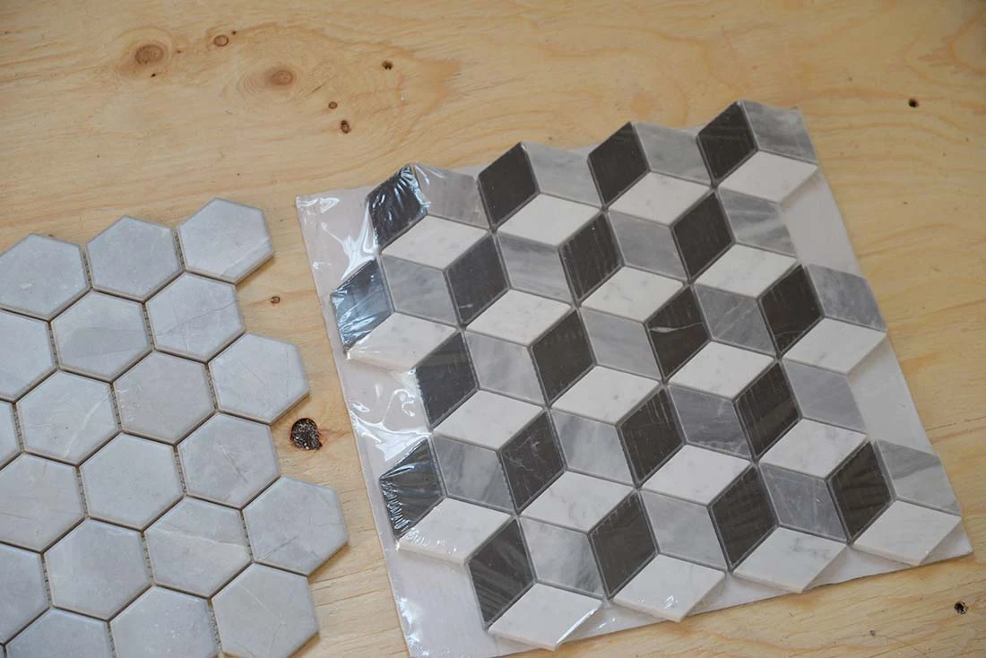 3d cube marble mosaic tile, home depot floor tile