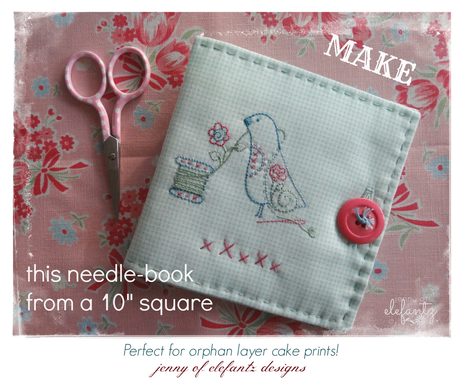 Embroidered felt needle book project - Maydel