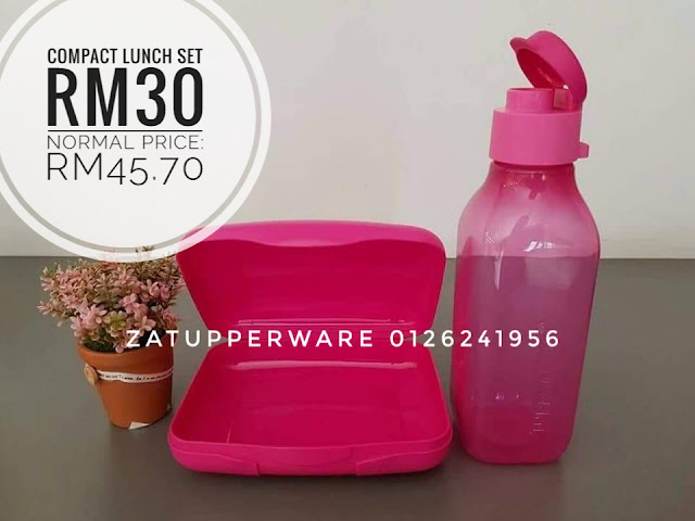 Tupperware Compact Lunch Set (Pink Set) Tupperware Compact Lunch Set (Pink Set)