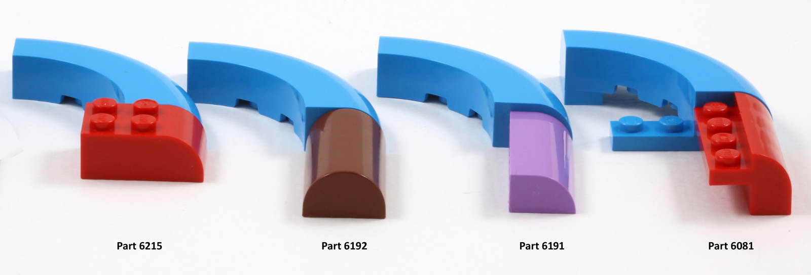 NEW Eight 1x1x1 1//3 Arched Brick Curved Top Lego ID 6091 Pick a Colour