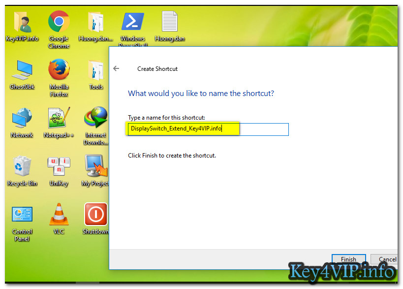 Hướng dẫn tạo Shortcut tính năng Display Switch trong Windows 10