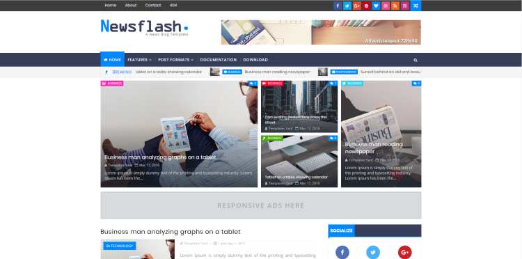 newsflash blogger template download free blogspot theme 2018