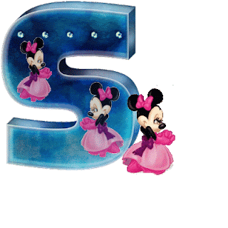 Alfabeto animado de Minnie con vestido de noche S.