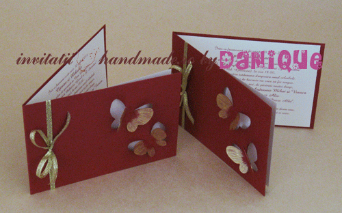 Invitatii Handmade By Danique Invitatii De Nunta Cu Fluturasi