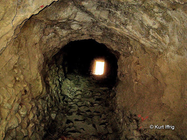 In inside view of the drainage tunnel across from Camp Williams. This should not be entered during storms. Shoemaker Road (The Road To Nowhere) has numerous drainage tunnels below the road.