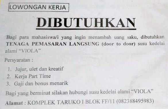 Lowongan Kerja Part Time Di Padang Untuk Mahasiswa