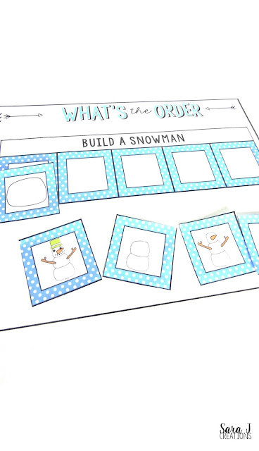 Cute ideas for teaching preschoolers how to build a snowman.  A great way to practice sequencing skills.