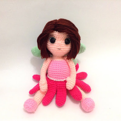 DOWNLOADABLE PATTERN crocheted fairy doll