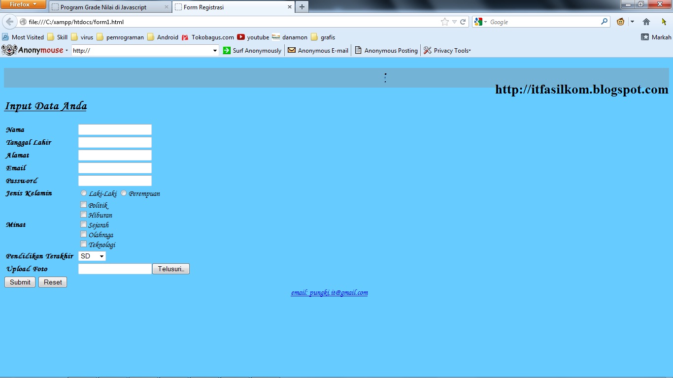 Program Form Registrasi with HTML and PHP | itfasilkom | ITFasilkom ...
