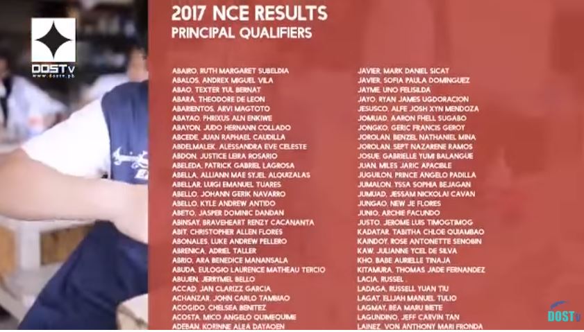 2017 NCE results