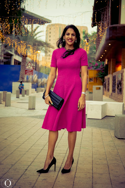 Textured pink midi dress and lace heels | The Silver Kick Diaries