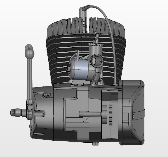 3D Model W2A SHL M11 Polish motorcycle Engine 2T / for free downlads