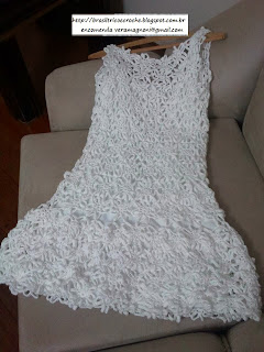 Vestido rosa Cléa5 de crochê para princesas de 1 a 2 ano . 