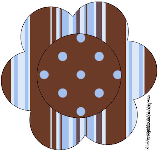 Azul y Chocolate: Wrappers y Toppers  para Cupcakes de Bodas, para Imprimir Gratis. 