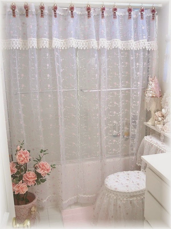 Shower curtains for romantic bath