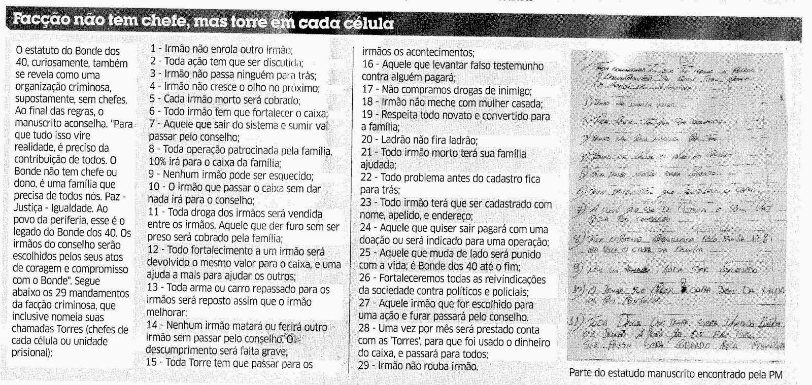 Blog do Advogado Fabio Moreira ESTATUTO DO BONDE DOS 40 Blog do Advogado Fabio Moreira ESTATUTO DO BONDE DOS 40