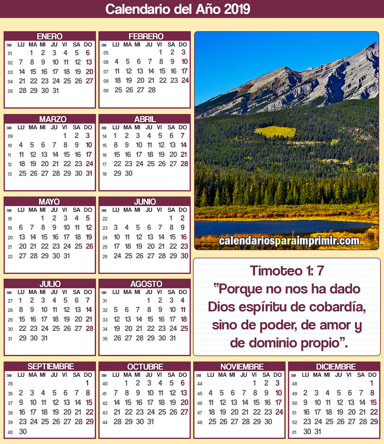 calendario versiculos 2019 imprimir calendario versiculos 2019 imprimir