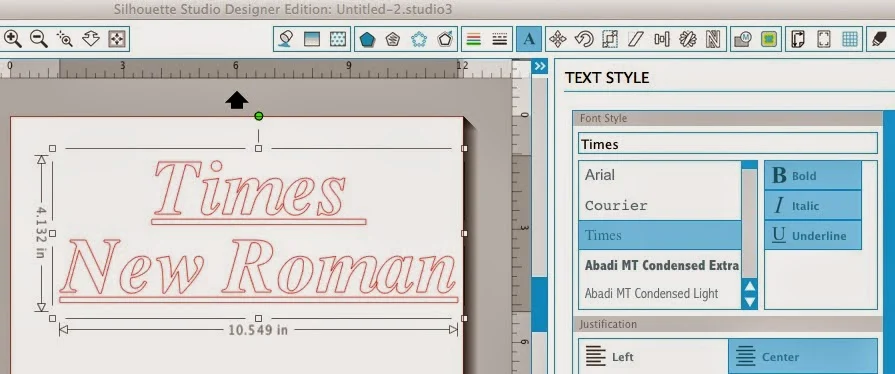 Silhouette Studio, italicize fonts, fonts, Silhouette tutorial, times new roman