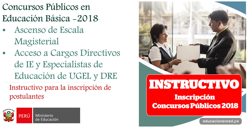 MINEDU: Instructivo para la Inscripción a los Concursos Públicos en Educación Básica 2018 (.PDF) www.minedu.gob.pe MINEDU: Instructivo para la Inscripción a los Concursos Públicos en Educación Básica 2018 (.PDF) www.minedu.gob.pe