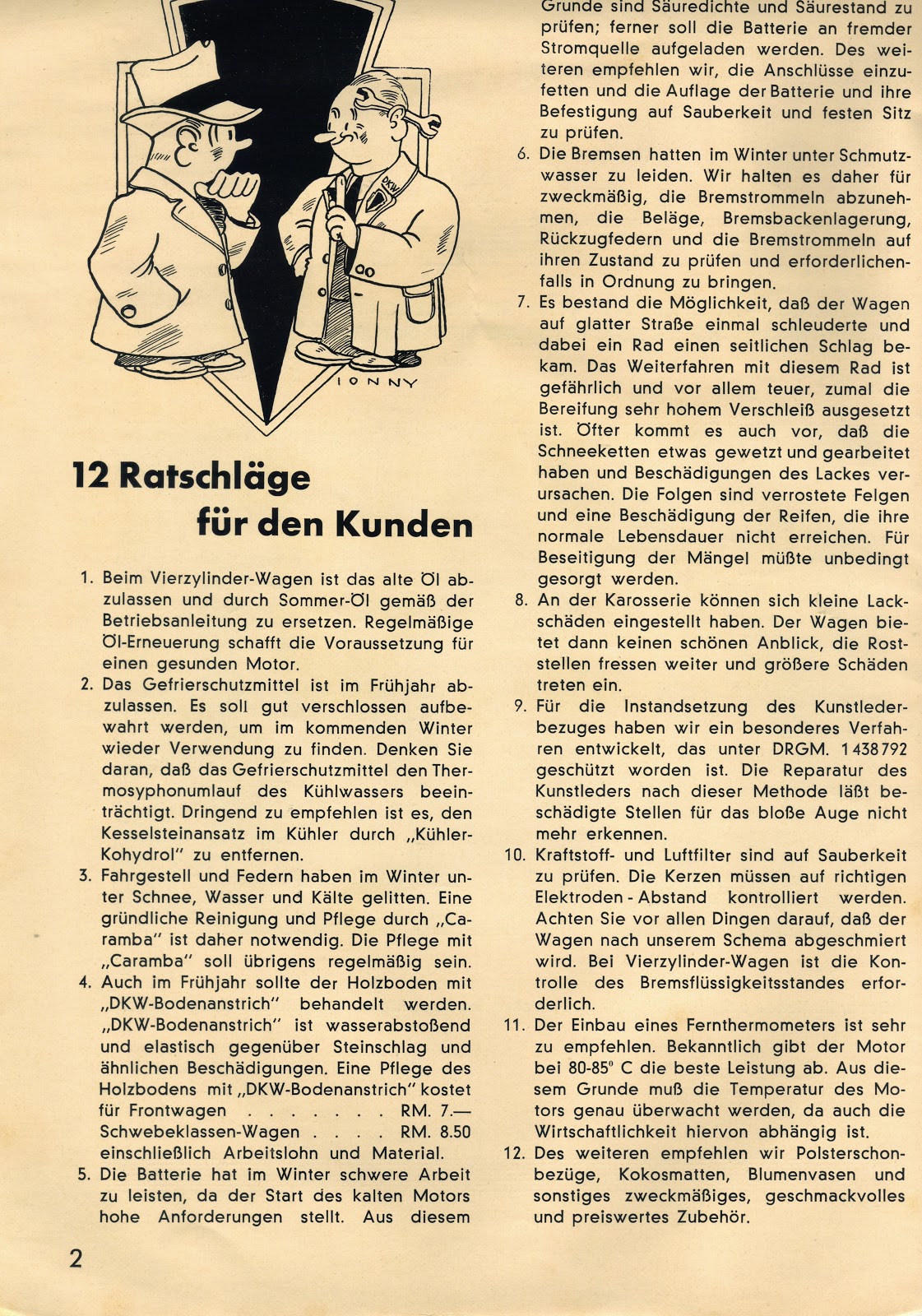 Along with customer marketing magazines, DKW also produced a repair and service magazine aimed at DKW service personnel and home mechanics.