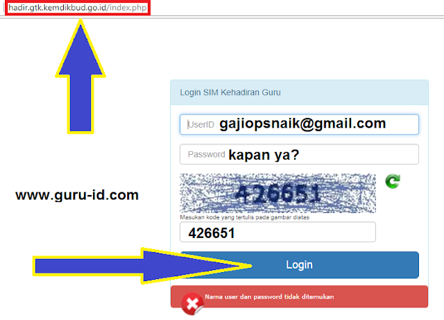 gambar Login SIM Kehadiran Guru