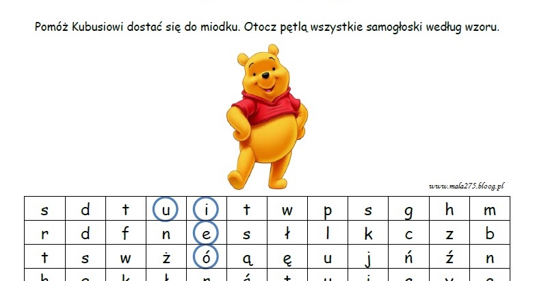 Samogłoski Karty Pracy Do Druku BLOG EDUKACYJNY DLA DZIECI: SAMOGŁOSKI I SPÓŁGŁOSKI - KARTY PRACY