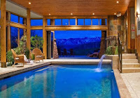 indoor pool with wooden finish indoor pool with wooden finish