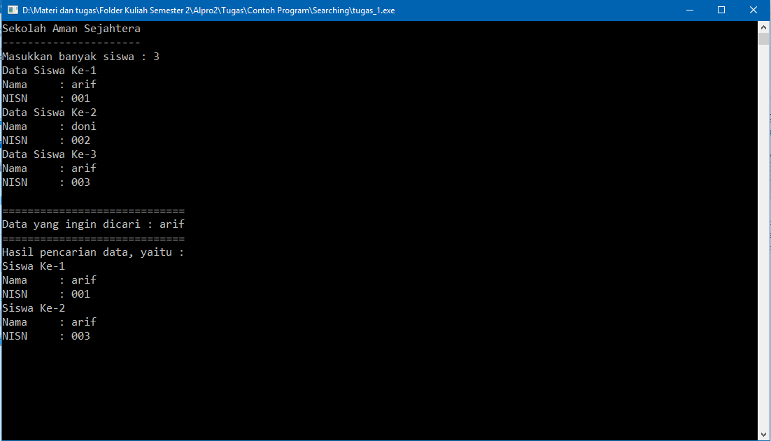 Searching dengan Algoritma Sequential pada Bahasa C++ [TI Politala ...