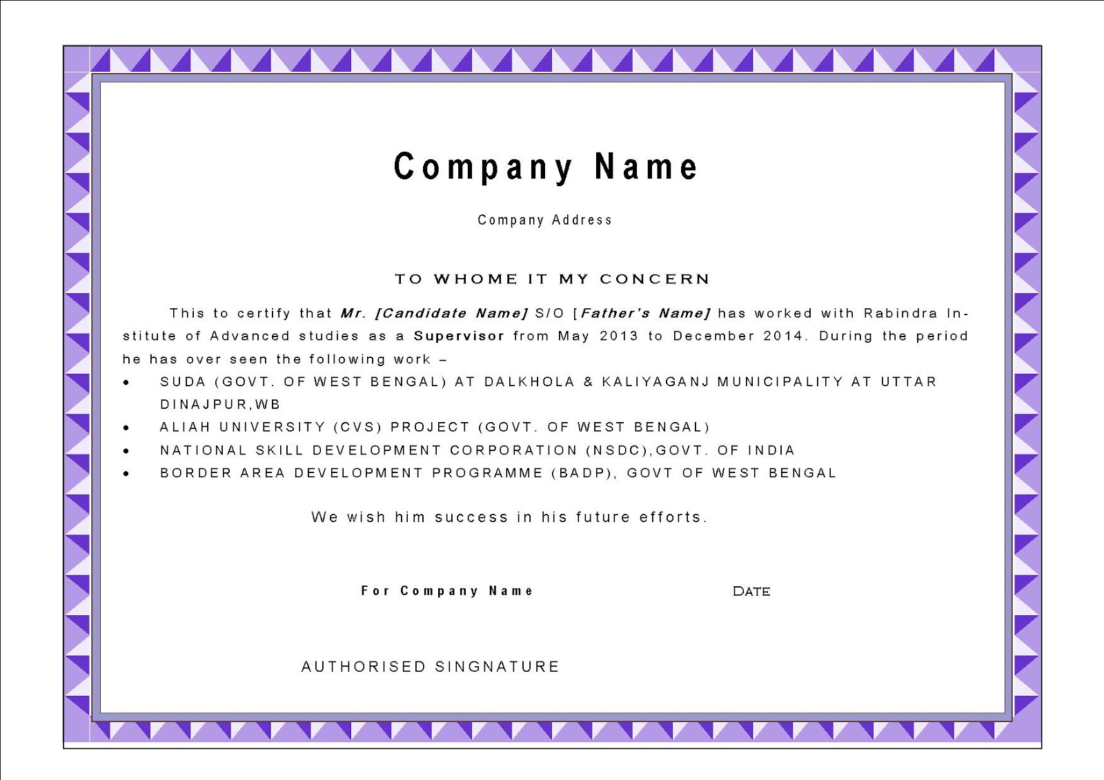 7 Best Experience Certificate Images Certificate Format Certificate 
