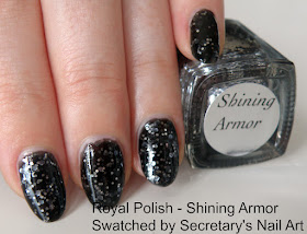 Black jelly silver glitter polish