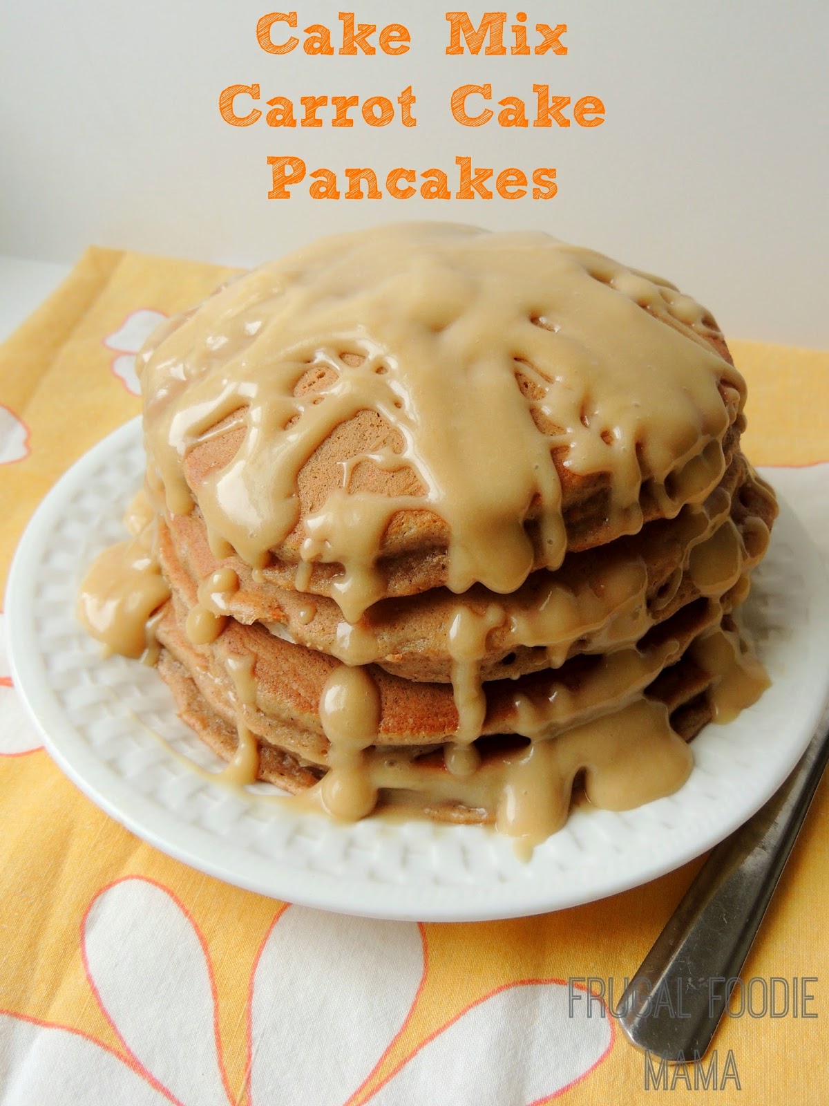 Who says you can't have cake for breakfast? ;) These carrot cake pancakes come together super quick with the help of a boxed mix, leaving you plenty of time to whip up the decadent Biscoff cream cheese glaze to pour over top of these.