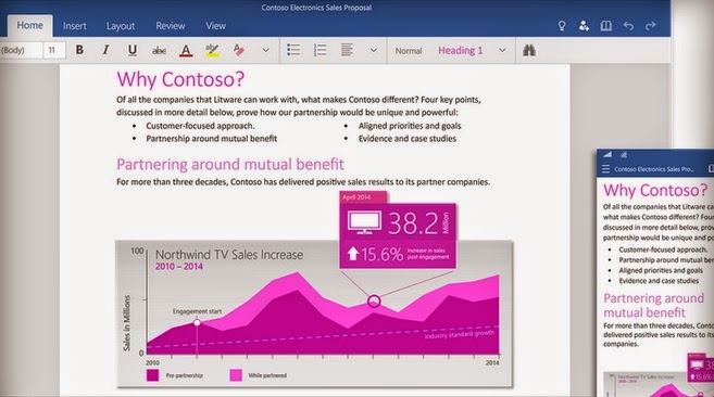 Microsoft libera Office Touch Preview para Windows 10
