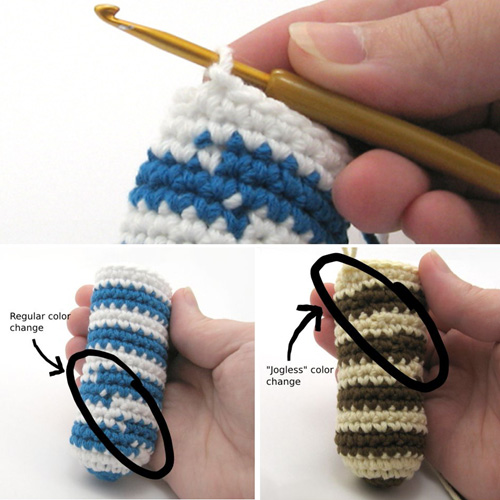 Crocheted Jogless Stripes - Tutorial