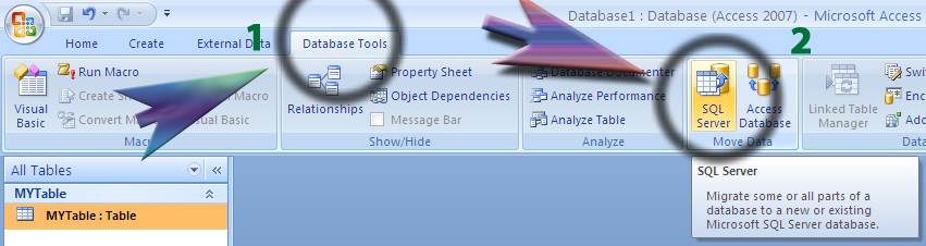 How to convert ms access database to sql server database codes 47