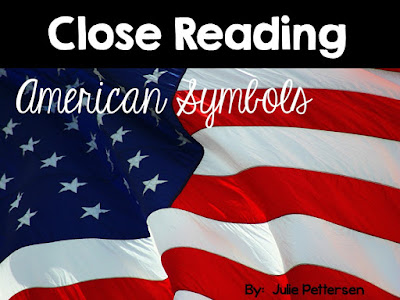 close reading passages on american symbols with science experiment, crafts, ELA activities and more.