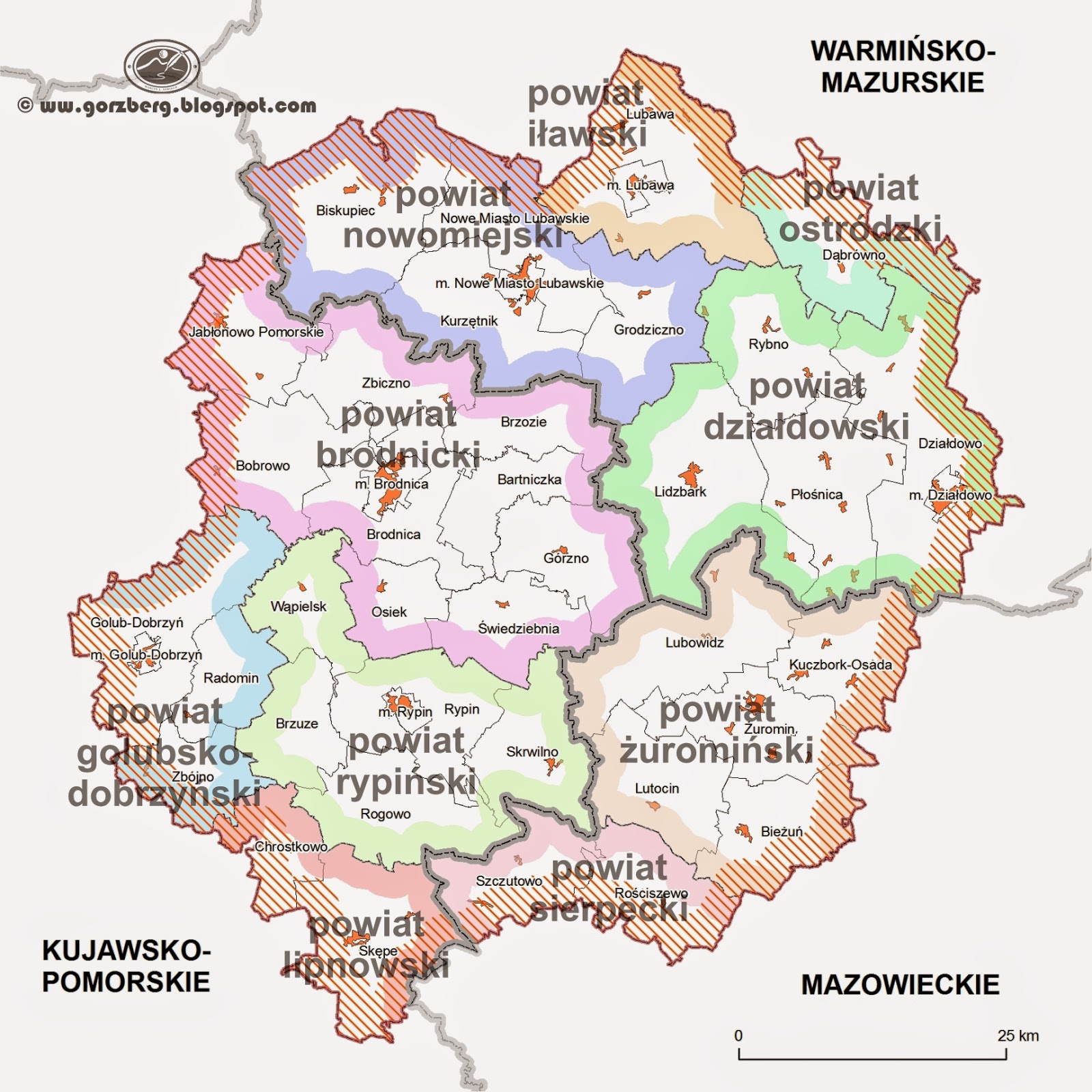 powiaty-w-polsce-mapa-mapa