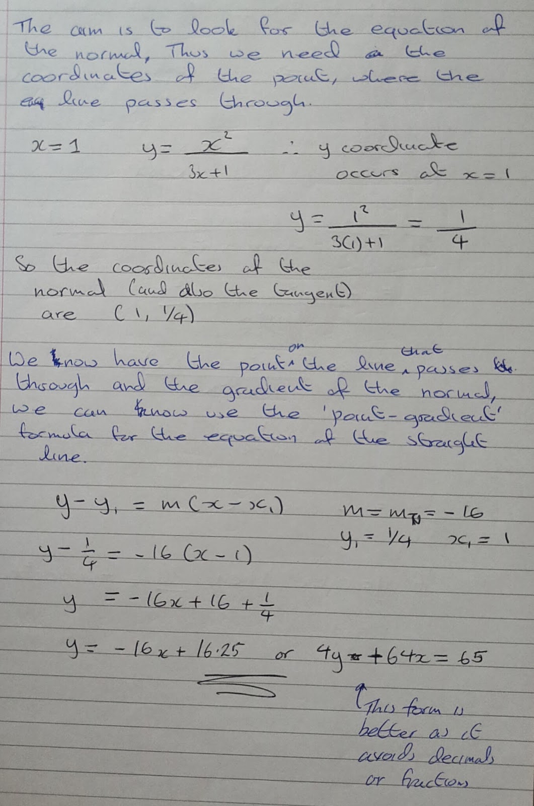 A Level Maths Notes: A2 Differentiation Quotient Rule Part 2