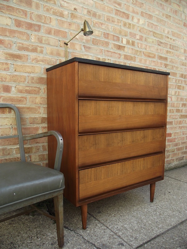 Vintage Ground Mid Century Highboy Dresser