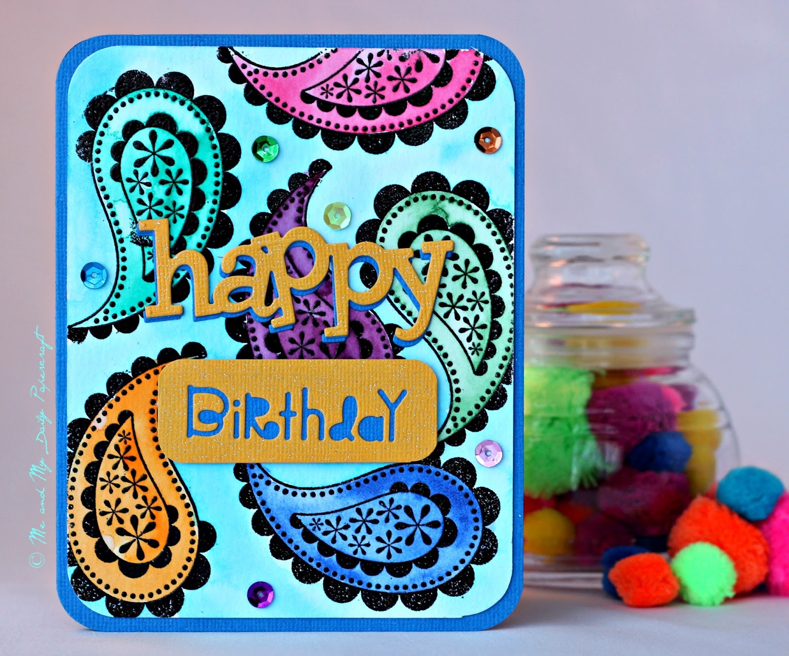 Me And My Daily Papercraft Indian Themed Paisley & Watercolour Card