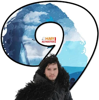 Abecedario GoT Jon Snow. GoT Jon Snow Alphabet.