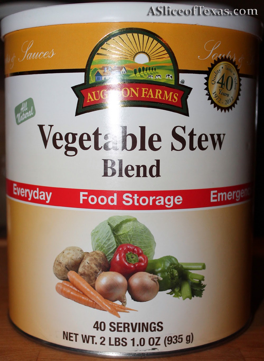 A Slice of Texas blog Augason Farms Dehydrated Vegetable Stew Blend