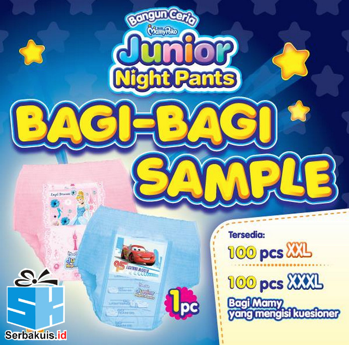 Bagi - Bagi Sample MamyPoko Junior Night Pants