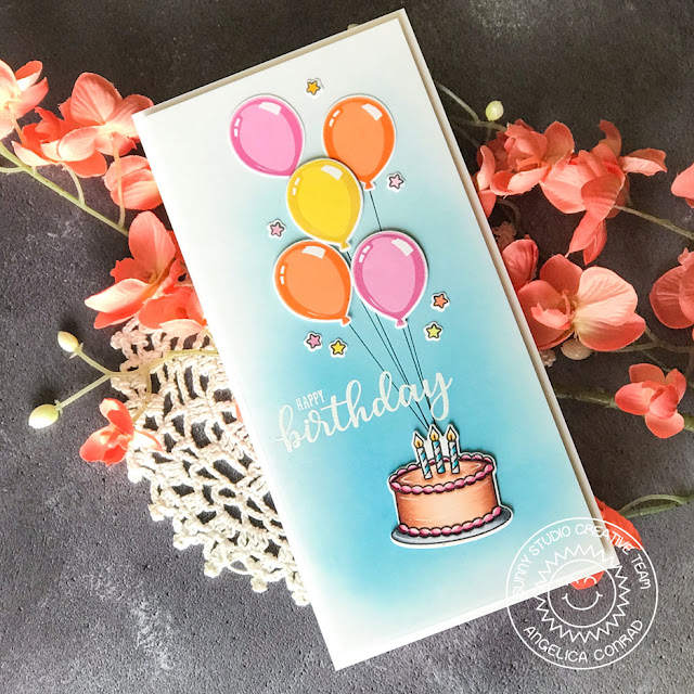 Sunny Studio Stamps: Make A Wish Birthday Balloon Birthday Card by Angelica Conrad