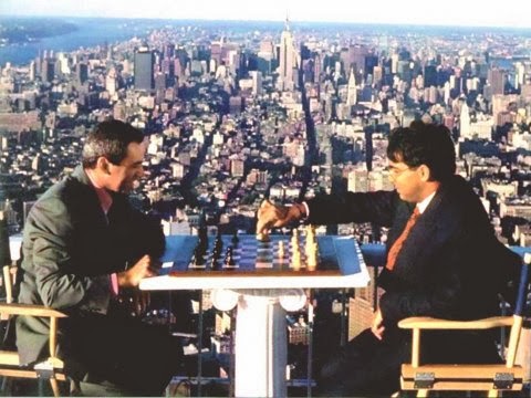 Magnus Carlsen and Garry Kasparov promote chess in Norwegian