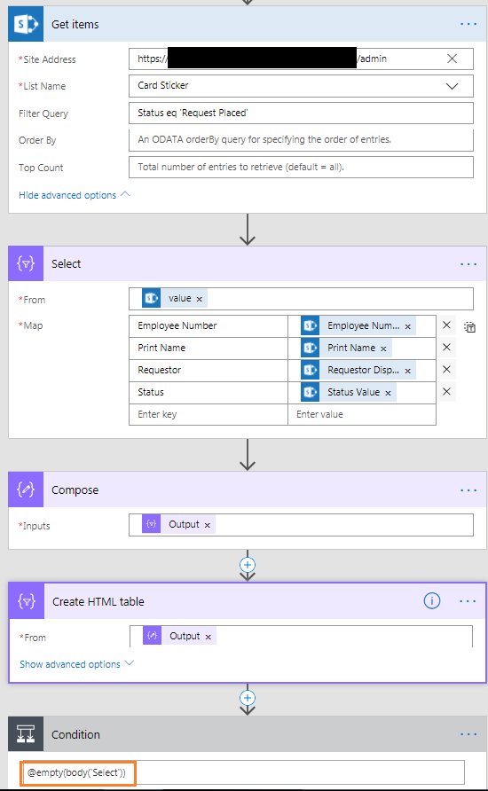 SharePoint Administration Microsoft Flow How to send Single mail