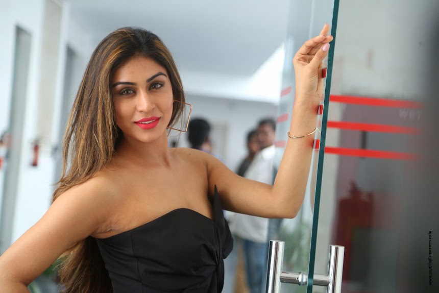 Myra Sareen at Officer movie Press Meet