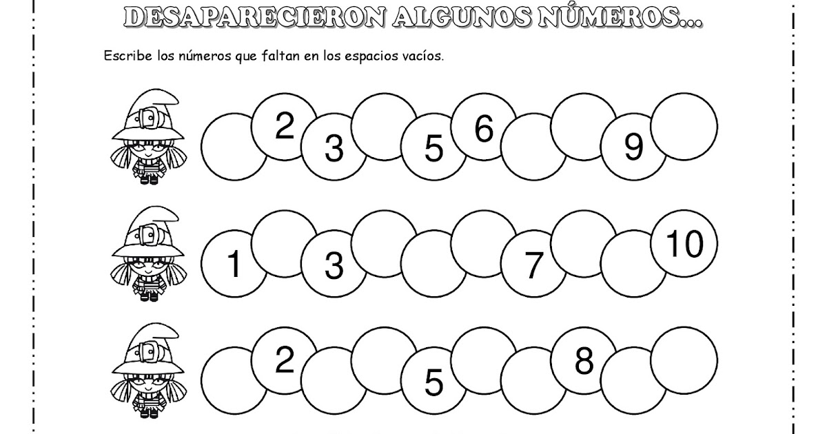 Fichas De Educacion Preescolar Desaparecieron Algunos Numeros