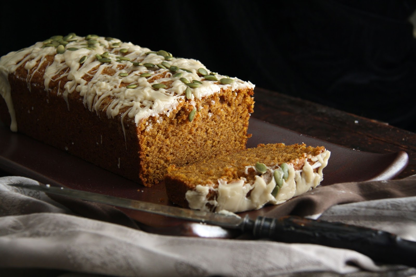 salted sugared spiced™ Pumpkin Bread with Maple Drizzle and Pepitas