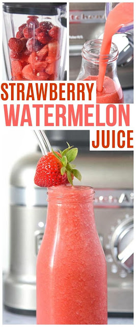 Strawberry Watermelon Juice Recipe | Raw Juice