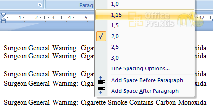 Fungsi Line Spacing Shading Border Di Ms Word Office Praktis